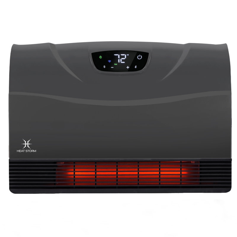 Black Infrared WiFi Enabled Wall Mount Electric Space Heater