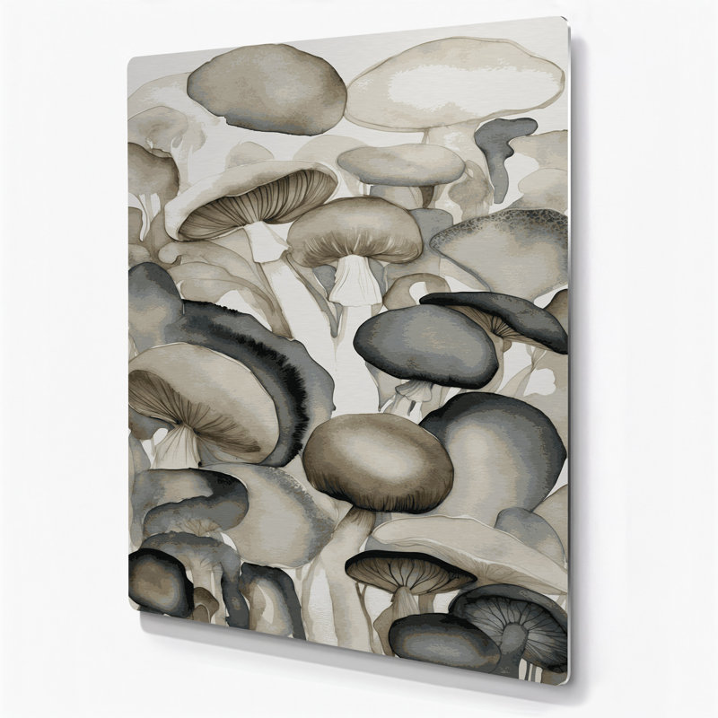 Abstrait aquarelle 61, art mural gris en métal