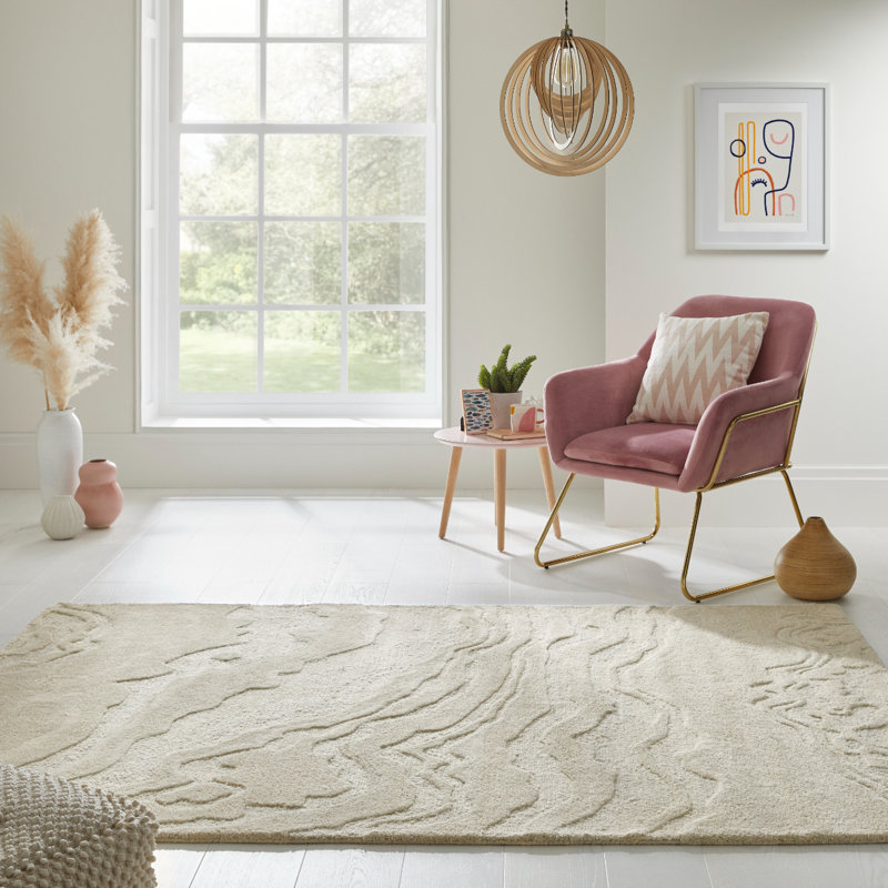 Cahide Abstract Wool Handmade Area Rug, Rectangle 160 x 221cm