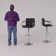 Pete Swivel Upholstered Adjustable Height Counter Stool with Metal Frame