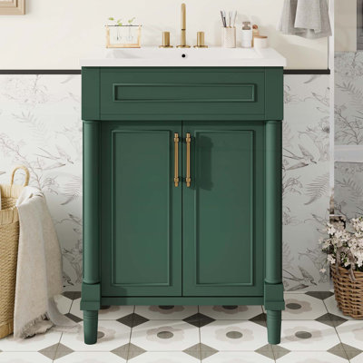Exquisite Bathroom Vanity with Premium Ceramic Sink and Ample Storage Space