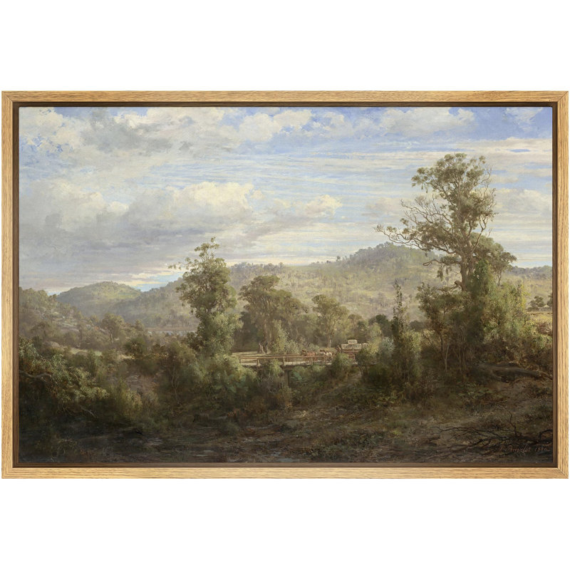 Illustration de campagne rustique avec campagne lointaine et campagne paisible, H 24 po x l 16 po, Naturel