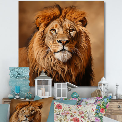 Royal Lion Portrait II - décoration murale animal lion