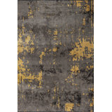Rapture Gray/Yellow Abstract Luxury Area Rug