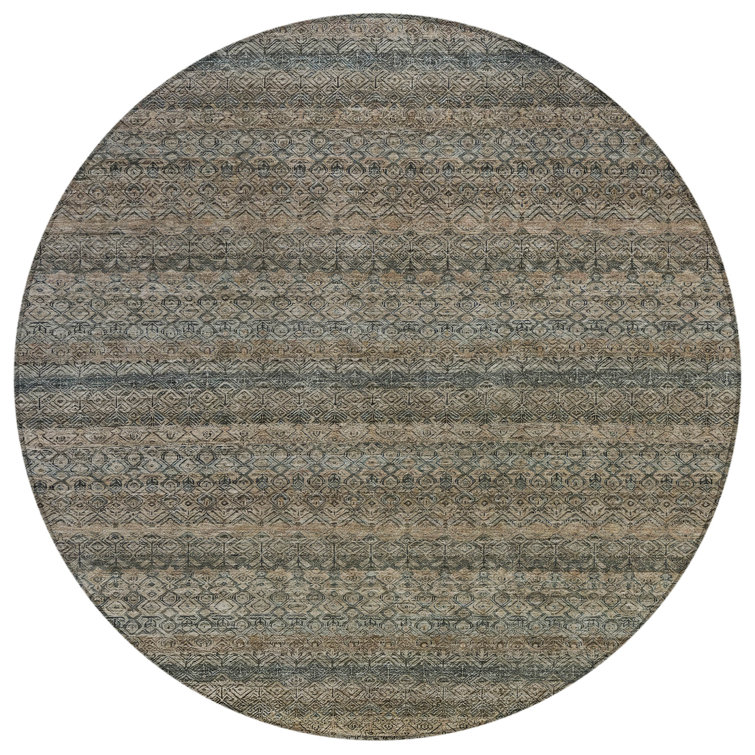 Machine Washable Indoor/Outdoor Xhevrie Chocolate Rug