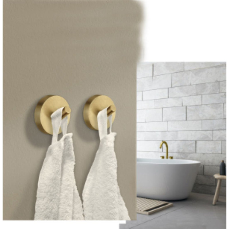 Swedish 4 - Brushed Brass Piece Bathroom Hardware Set, Brushed Brass