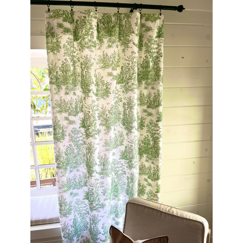 Rideau en toile vert foncé, L 50 po x L 84 po