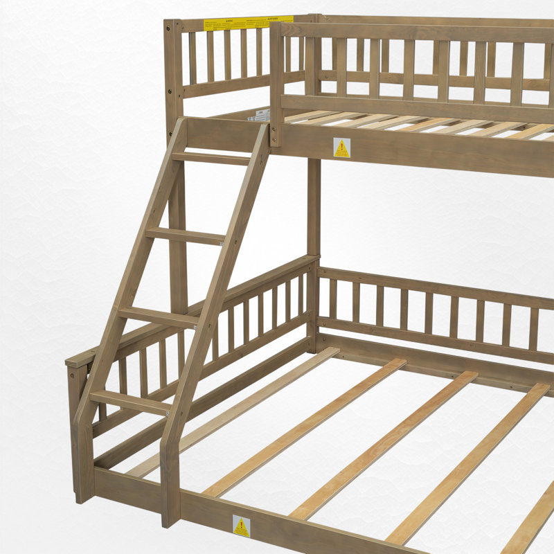 Bunk Bed, Twin Extra Long Over Queen, Walnut