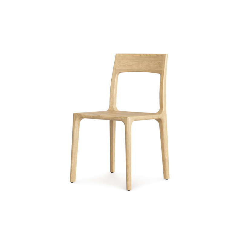 Lisse Solid Wood Dining Chair, Natural Oak