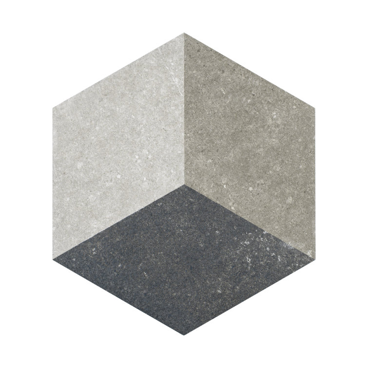 Traffic Hex 8.62" x 9.87" Porcelain Patterned Wall & Floor Tile