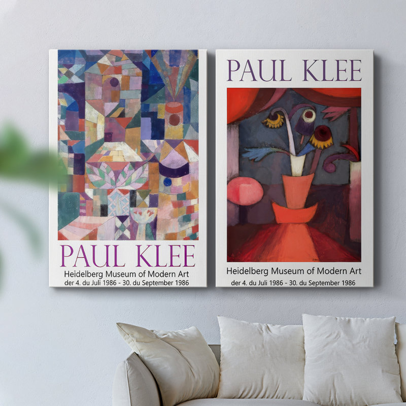 Klee Posters I - Toile tendue avec châssis de qualité supérieure - Prêt à être accroché