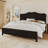 Annalia Mid-Century Modern Solid Wood Bed With Camel Headboard-170945255-180725034