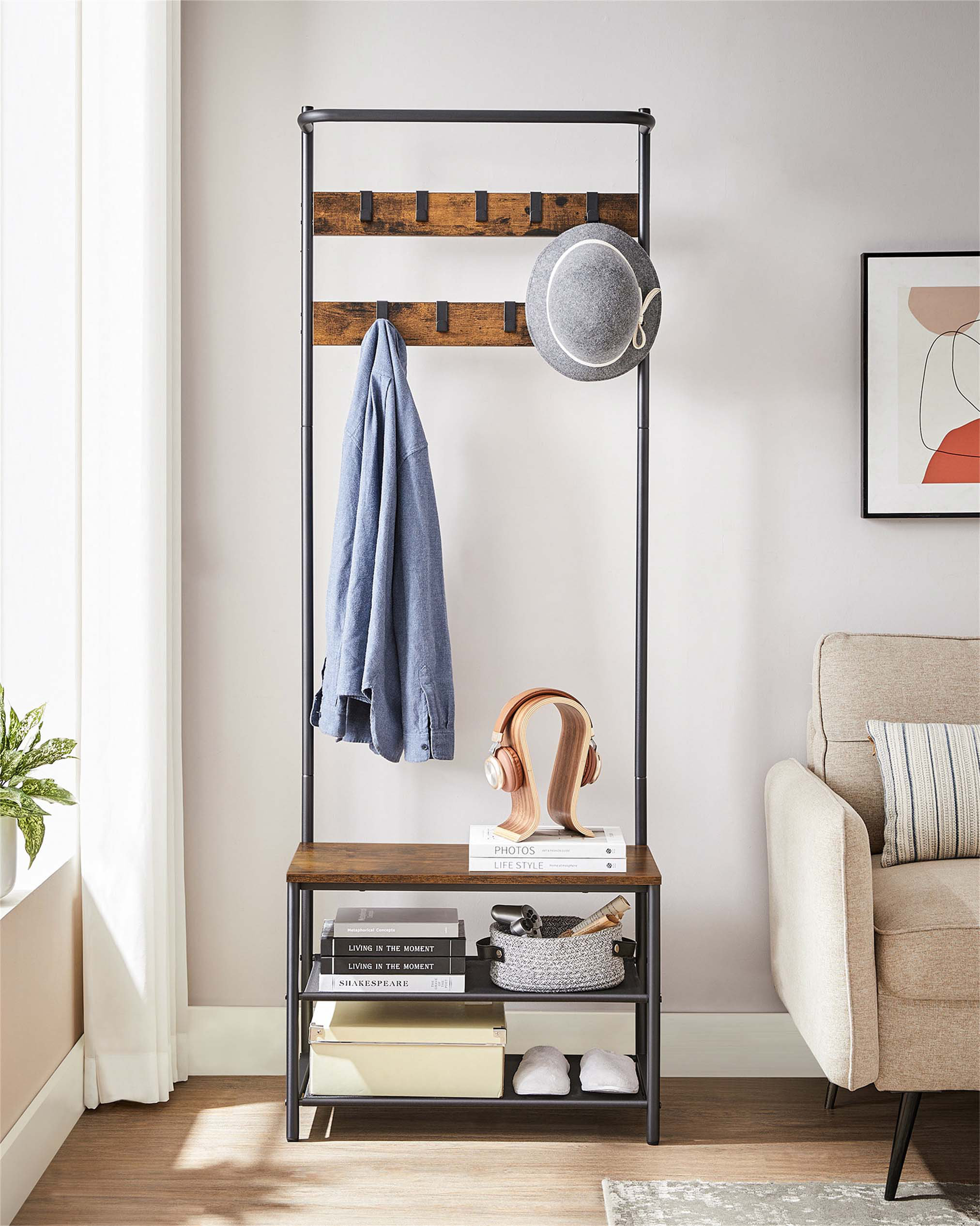 FLOORING CENTER LLC 4-In-1 Coat Rack With Bench And Shoe Storage | Wayfair