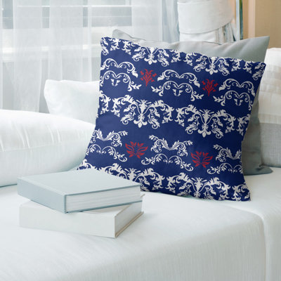 Damask Leather/Suede Reversible Pillow Cover