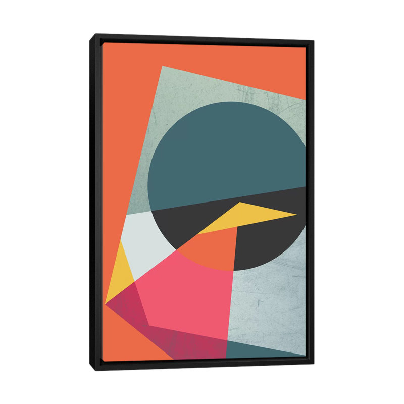 «Graphic II», impression sur toile, H 26 po x l 18 po x P 1,5 po, Toile avec cadre noir, Pas de tapis
