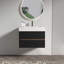 Meuble-lavabo mural 30 po avec lavabo et tiroirs pour salle de bain moderne, lavabo une pièce sans drain ni robinet, KD-545952572-545952575-545952576