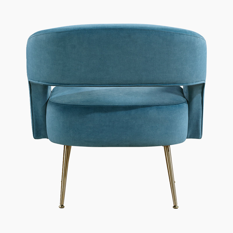 Fauteuil d'appoint 27,5 po Candide Modern Glam, Bleu sarcelle foncé