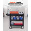 Chariot de service utilitaire, capacité de charge de 250 kg, chariot utilitaire roulant en plastique robuste à 3 tablettes avec roues pivotantes à 360° (dont 2 avec freins), poignée de rangement ergonomique pour entrepôt/garage/nettoyage