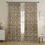 Fabdivine Handmade Block Print Thick Linen Dark Brown Floral Pattern Room Darkening Pinch Pleated Hook Curtains,  for Farmhouse Living Room, Kitchen Drapes, Rajat-1493788199
