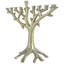 Tree Trunk-Shaped Tabletop Brass Hanukkah Menorah - 11.5" - Gold