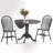 Philipston Kitchen Dining Table - a Round Wooden Table Top with Dropleaf & Pedestal Base, 42x42 Inch, Black & Cherry-1639237195-1688890856