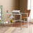 Merald Glass Top Metal Base Writing Desk