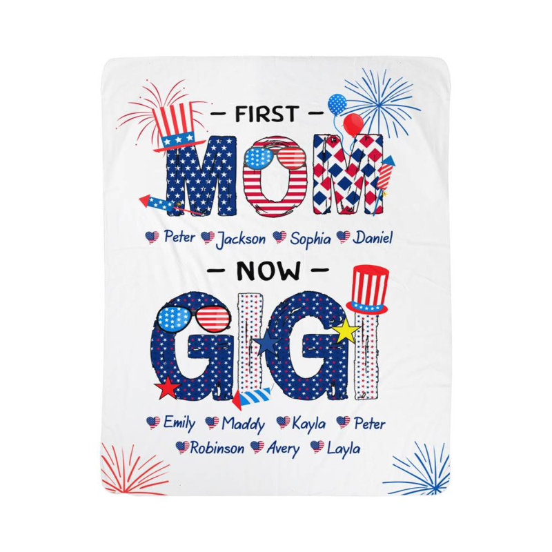 Couverture personnalisée en sherpa First Mom Now, 30 po x 40 po