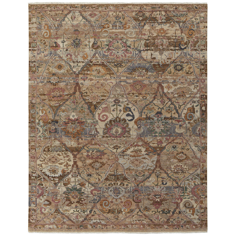 Tapis marocain transitionnel Tijon, Rose, Rectangle 11 pi 6 po x 17 pi 6 po