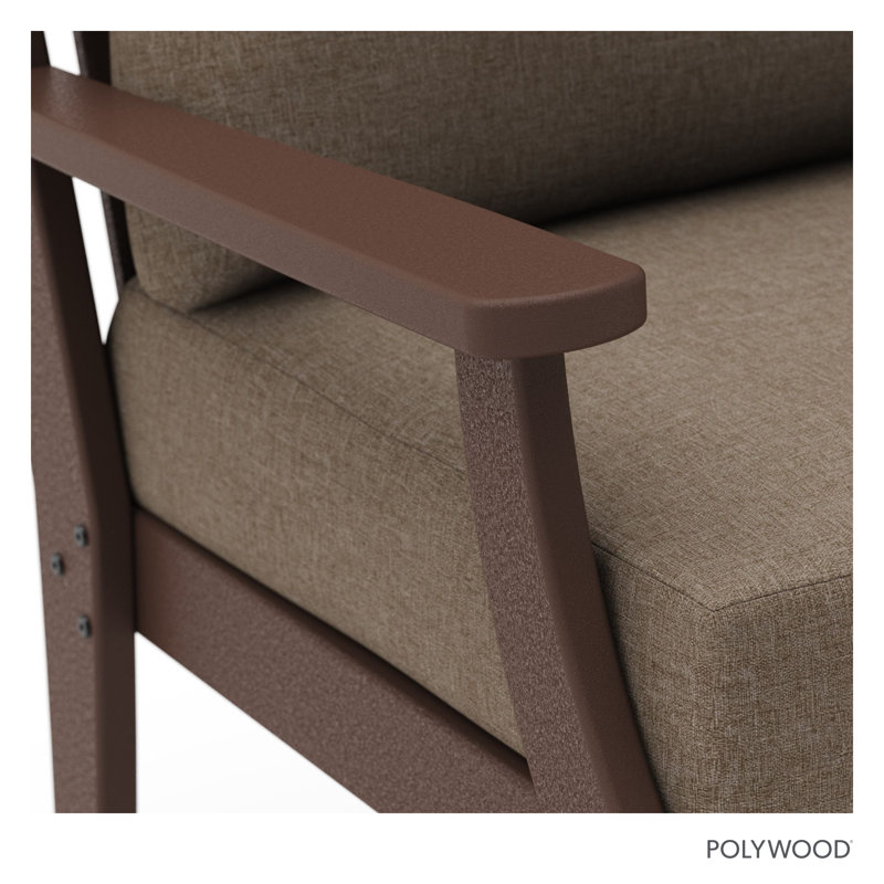 Braxton Deep Seating Loveseat, Mahogany/Spiced Burlap