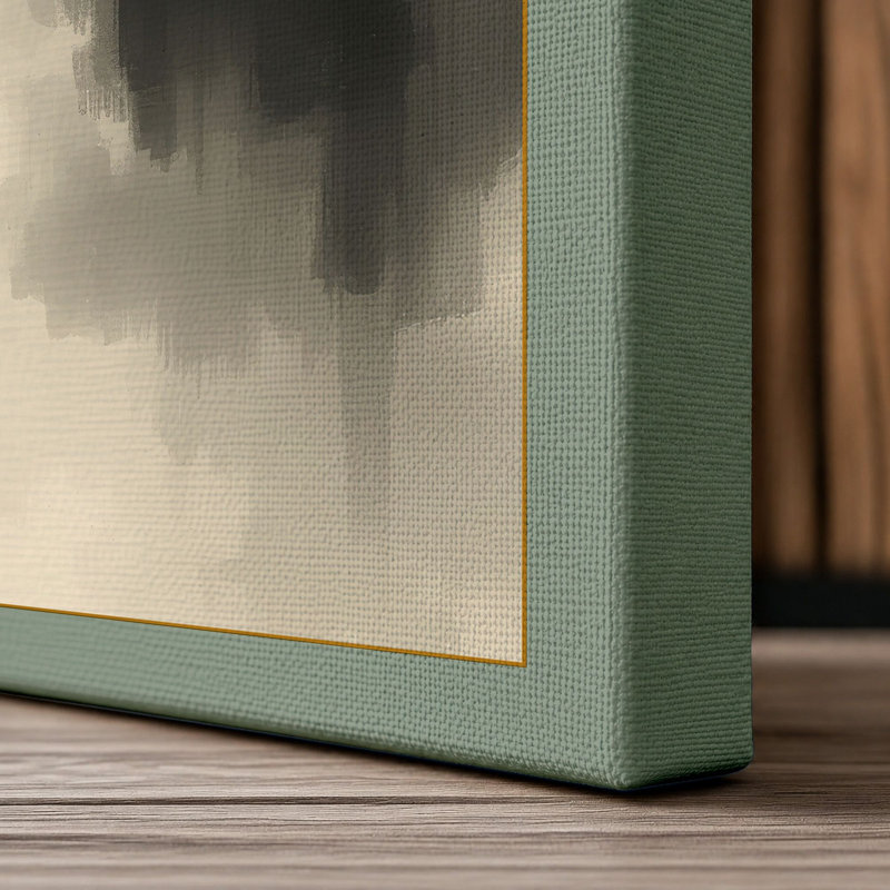 Bamboo in Mist Japandi - Wrapped Canvas, 24x16 - 61.0 x 40.6 cm, Sage Border