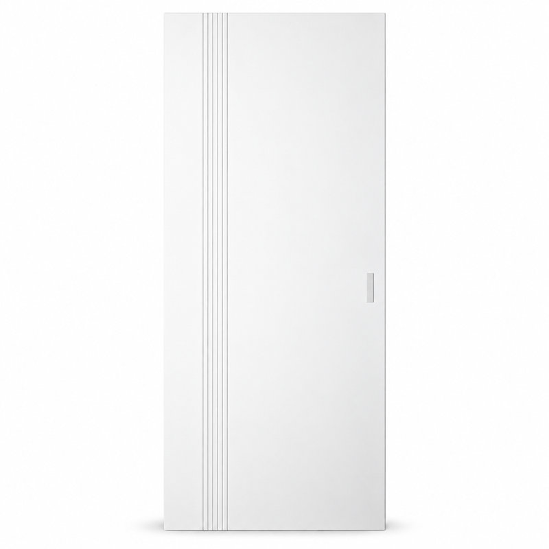 Portes coulissantes dissimulées Hidden Barn Basic 0111 en placage de bois blanc arctique, ensemble Magic 28 po x 84 po