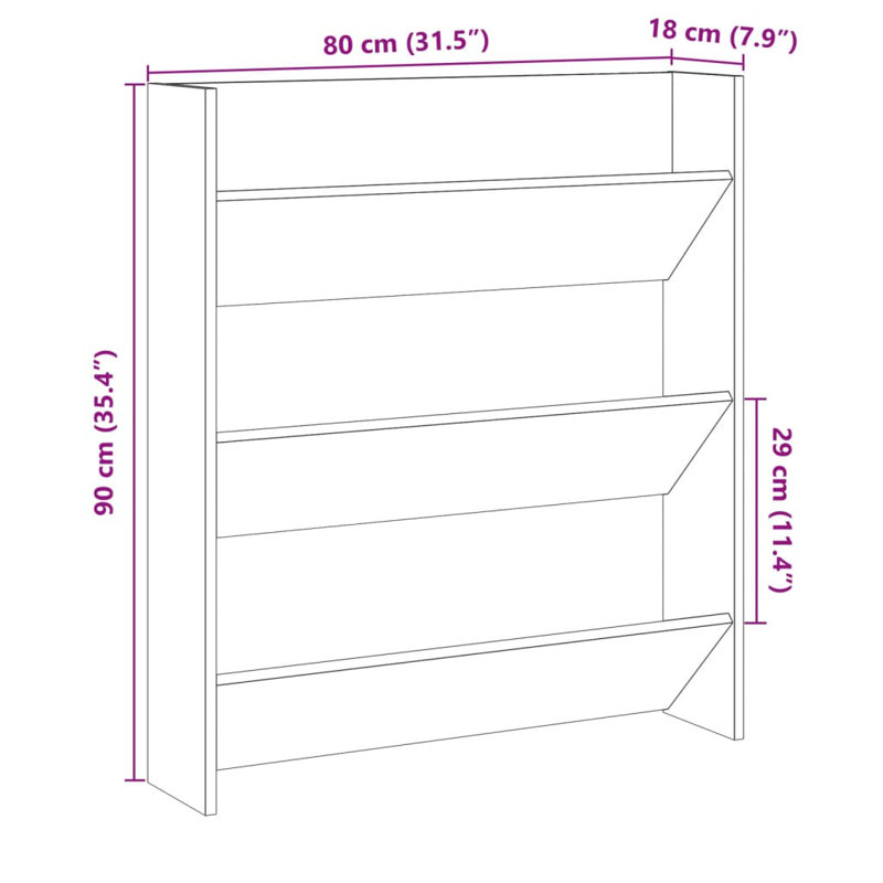 Gersemi 9 Pair Shoe Rack, Old Wood