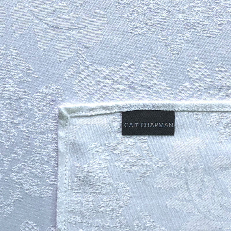 Serviette 18 po jacquard, Blanc