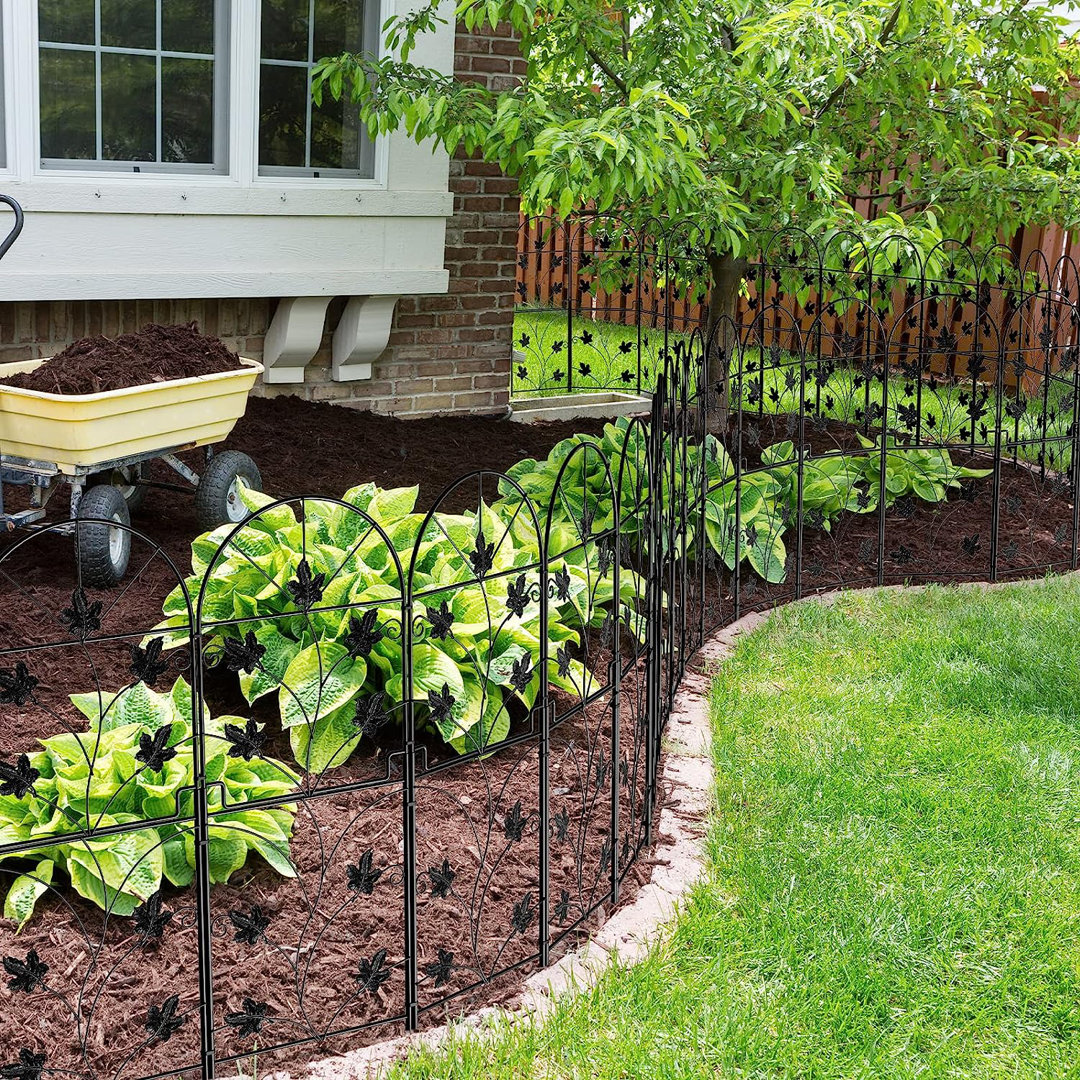 38'' H x 13'' W Black Metal Fence Panels Included (Set of 15) BTY