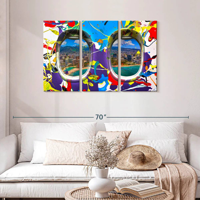 Mehar Abstract Airplane Window, 28" H x 45" W