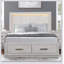 Transitional 1Pc Eastern Bed LED HB Storage Footboard Light Grey Bedroom Furniture Wooden-1812060441