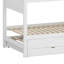 Lit superposé avec lit gigogne, tiroirs de rangement, escalier et garde-robe-405486830