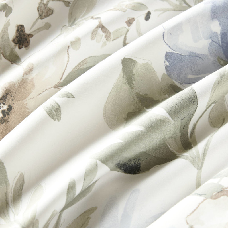 Édredon très grand 6 pièces, coton, imprimé floral, 300Tc, 300Gsm, literie assortie, jupe de lit, coussins décoratifs, Bartack Design, certification