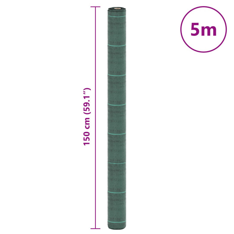  Weed Membrane Green 1X5 M PP, 500cm W x 150cm D