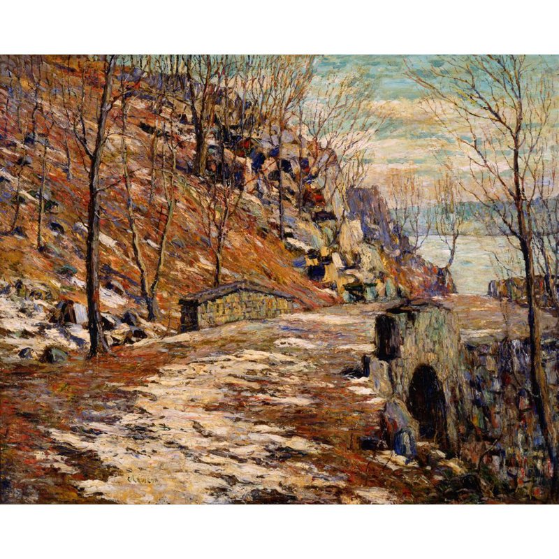 «Road Down the Palisades» par Ernest Lawson - Art mural sur toile tendue avec châssis, H 18 po x l 14 po