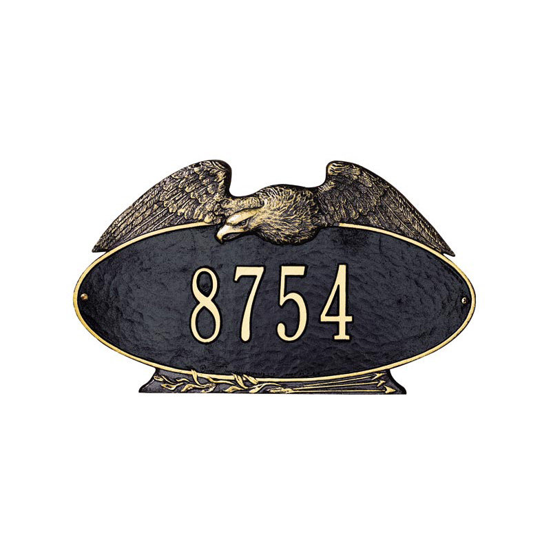 Plaque d'adresse murale 1 ligne Eagle, Cuivre antique, Oui
