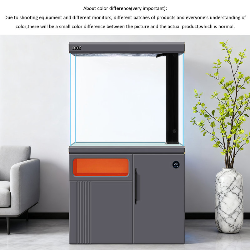 Aquarium intelligent en verre ultra transparent écologique, 39,63 gallons (H 59,06 po x l 31,5 po x P 14,17 po, Gris