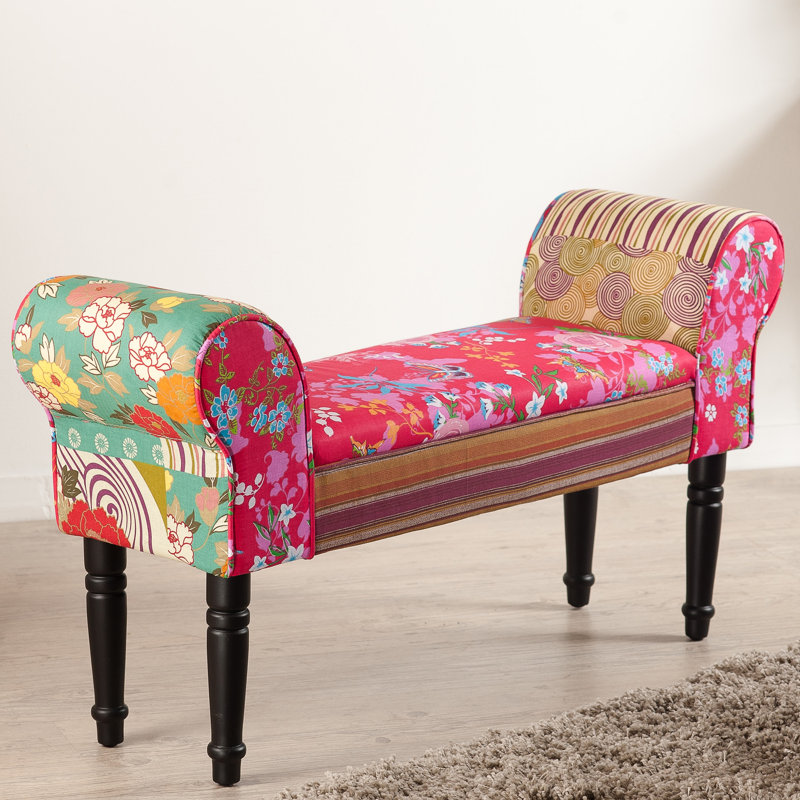 Cotton Upholstered Bench