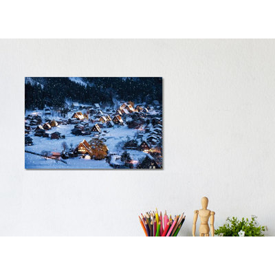 Shirakawago In Winter 1 Piece Wrapped Canvas Wall Art