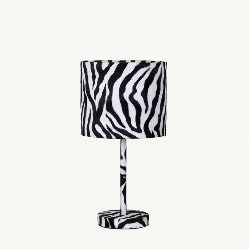 Lampe de table 19,25 po en faux suède et zèbre en métal