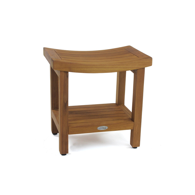 Sumba Teak Shower Bench, 18" H x 18" W x 12" D