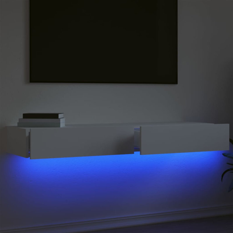 Brielynn TV Cabinets with LED Lights Media Unit, White