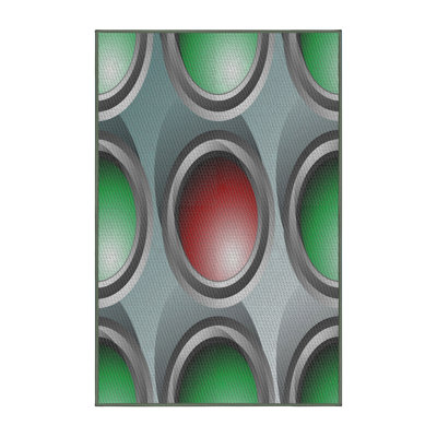 Tapis vert / gris / rouge