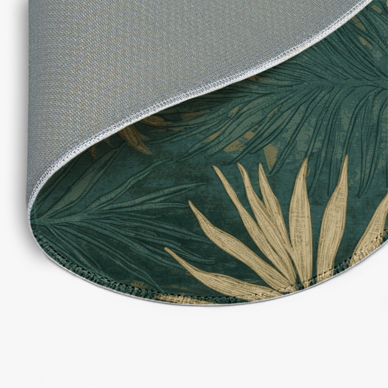 Tapis d'intérieur et d'extérieur vert Nature, Rond 5 pi