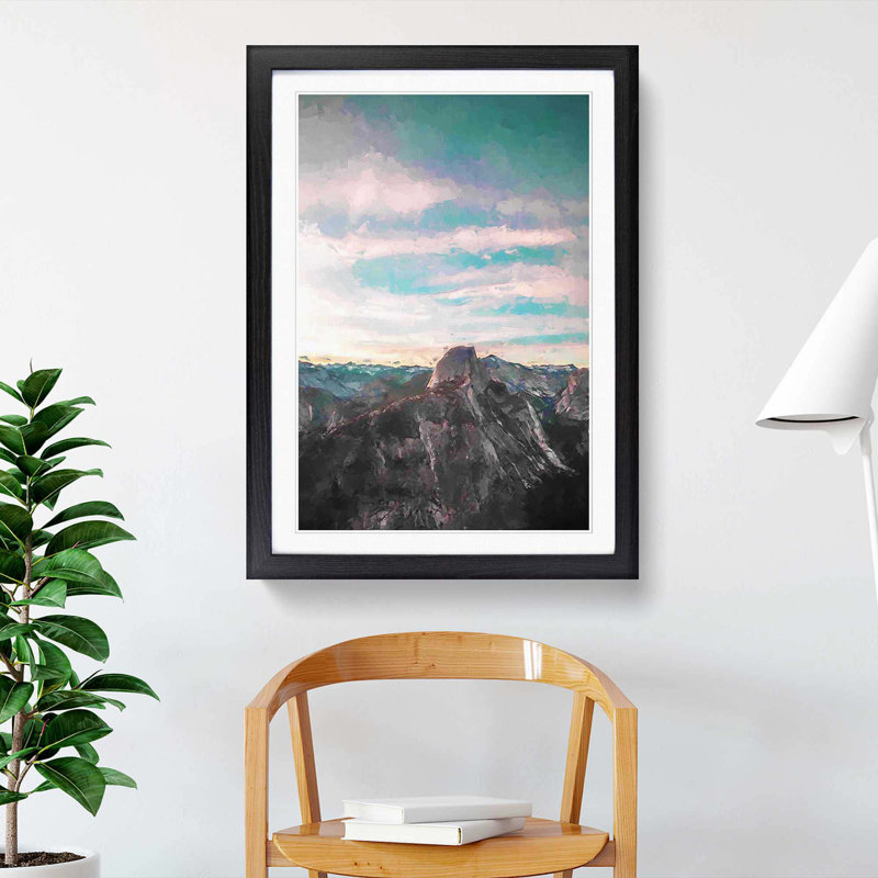 Glacier Point in California - Picture Frame Graphic Art Print, 87cm H x 62cm W x 2cm D, Black Framed
